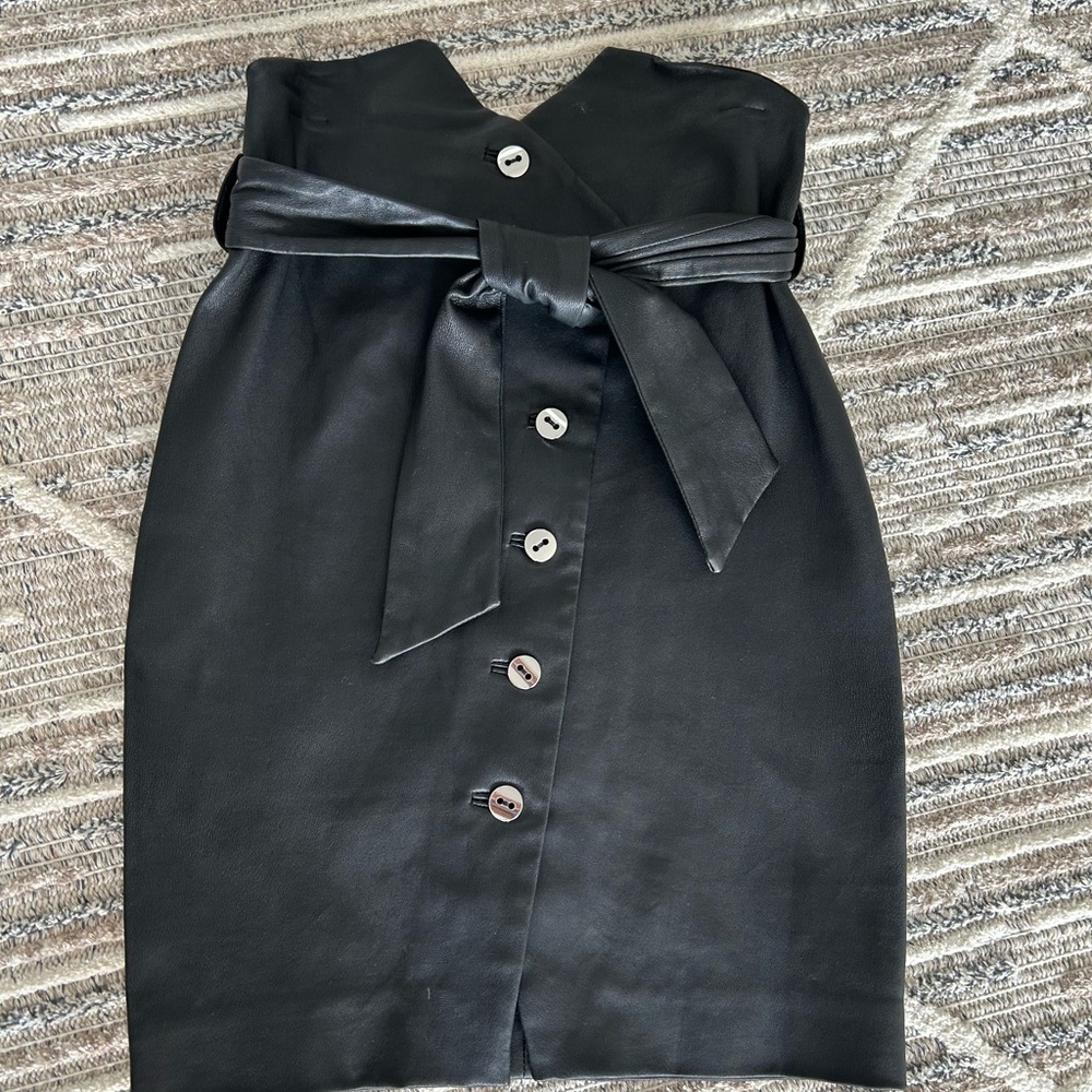 IRO Black Asymmetrical Dress with Button Detail